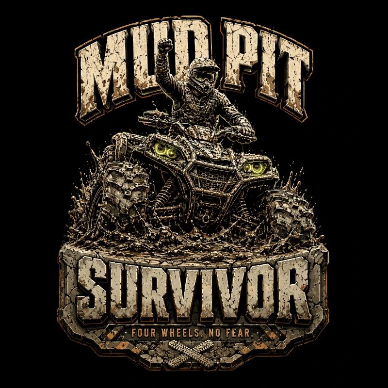 ATV Quad Fahren Quadfahrer Mud Pit Survivor