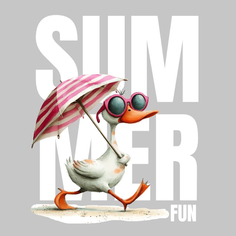 Summer duck with parasol & glasses