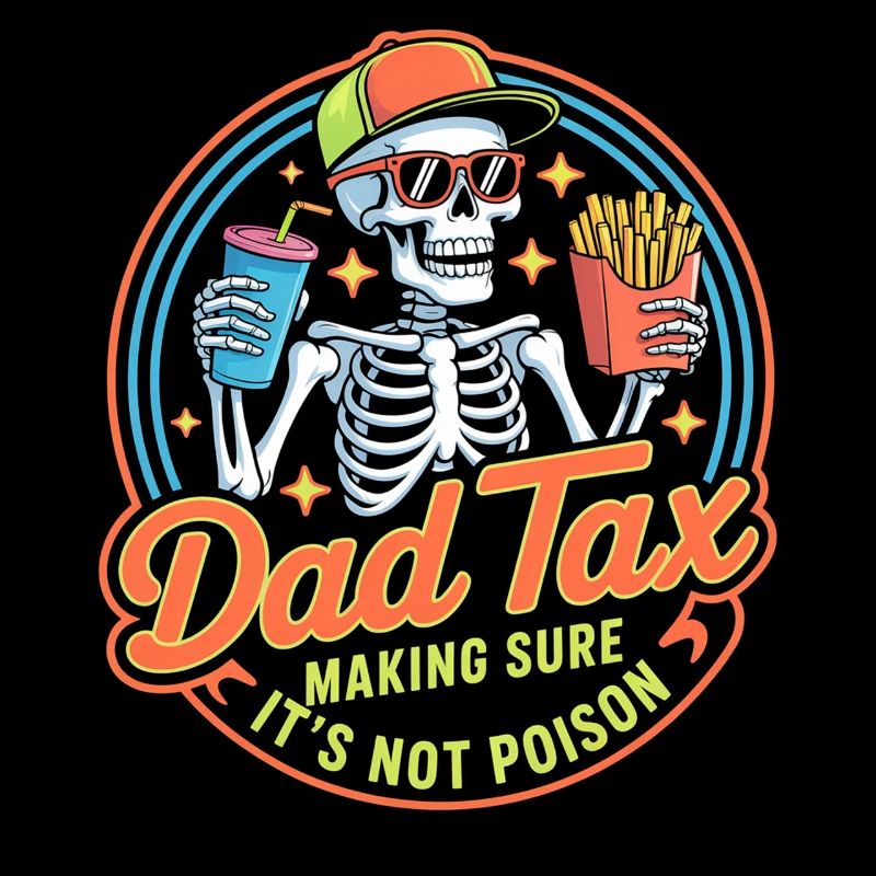 Dad Tax Skeleton Snacking Tee