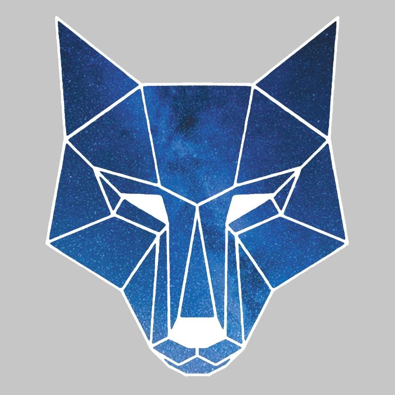 White wolf and starry sky