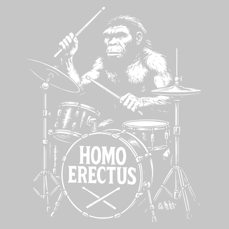 Progressiver Homo Erectus Ape mit Trommeln Geschenk