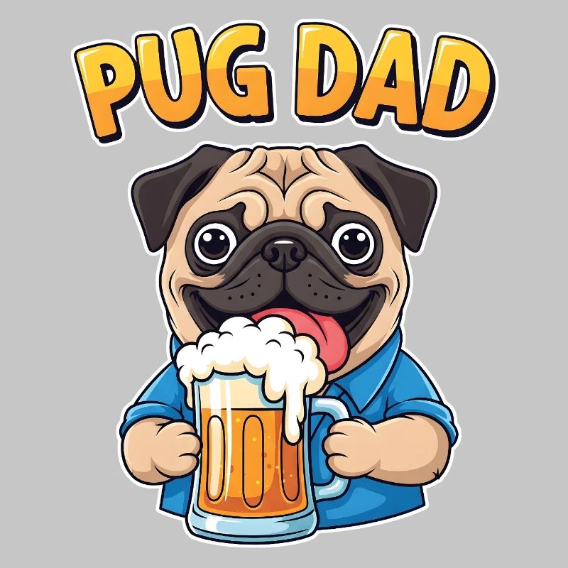 Pug Dad – Mopsbesitzer mit Bier, Geschenk