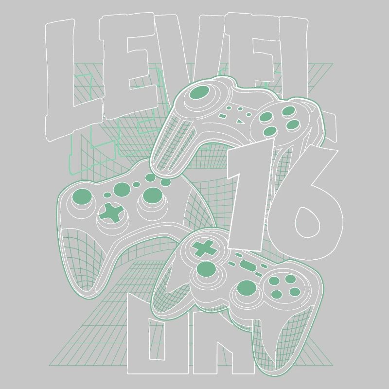 Level Up Retro Controller Graphic 16th Birthday