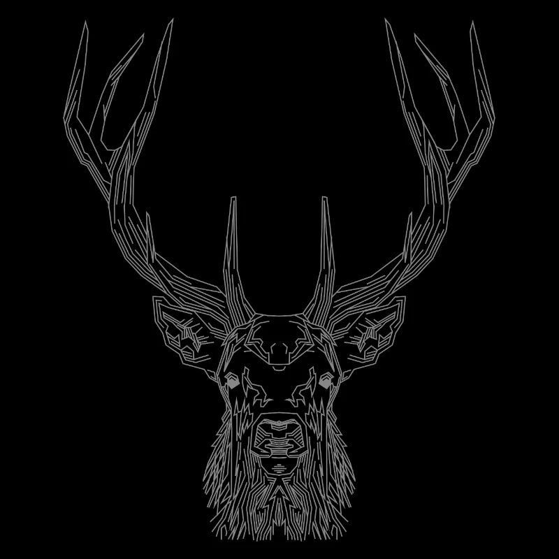 Tech Deer – Geometric Deer in Grey