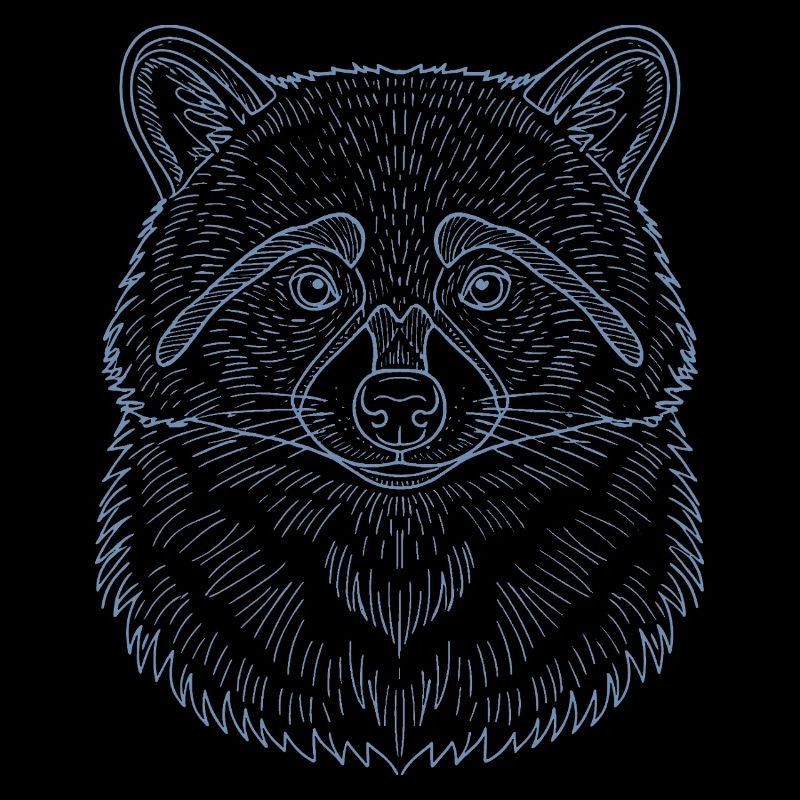 Minimalist raccoon head silhouette design