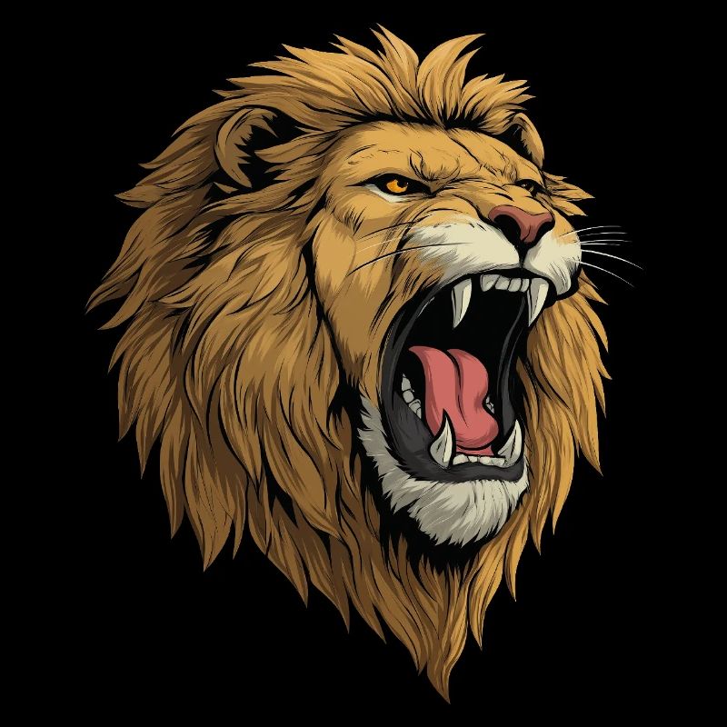 Rugissement de tête de lion