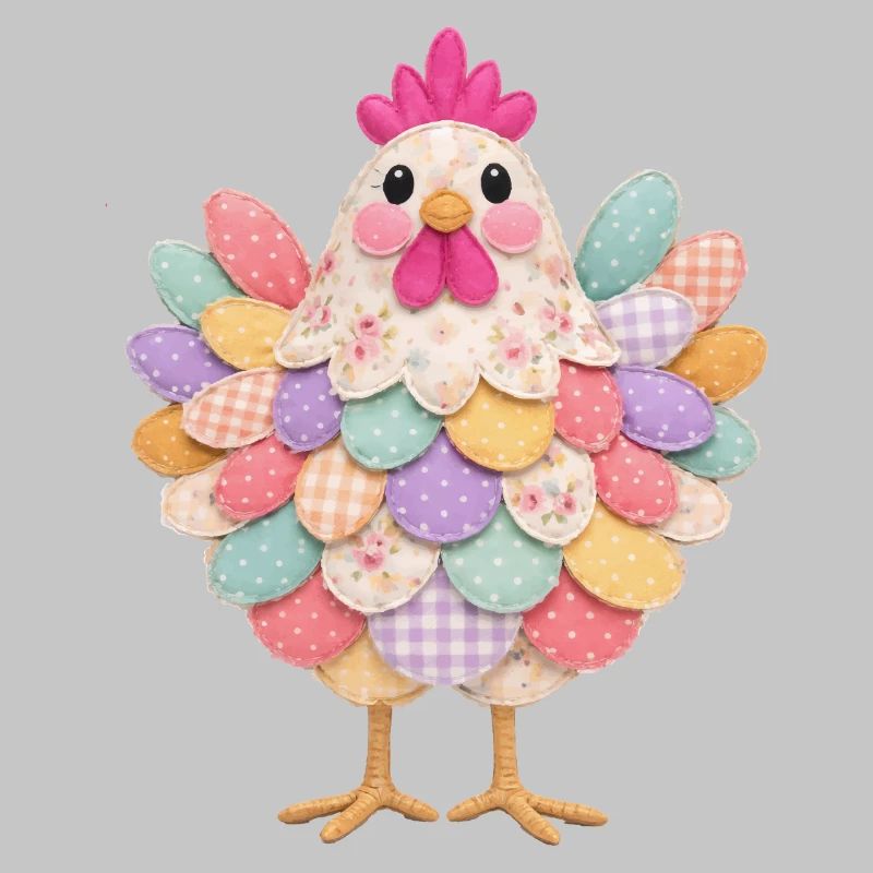 Poule Patchwork Mignonne Style Rustique