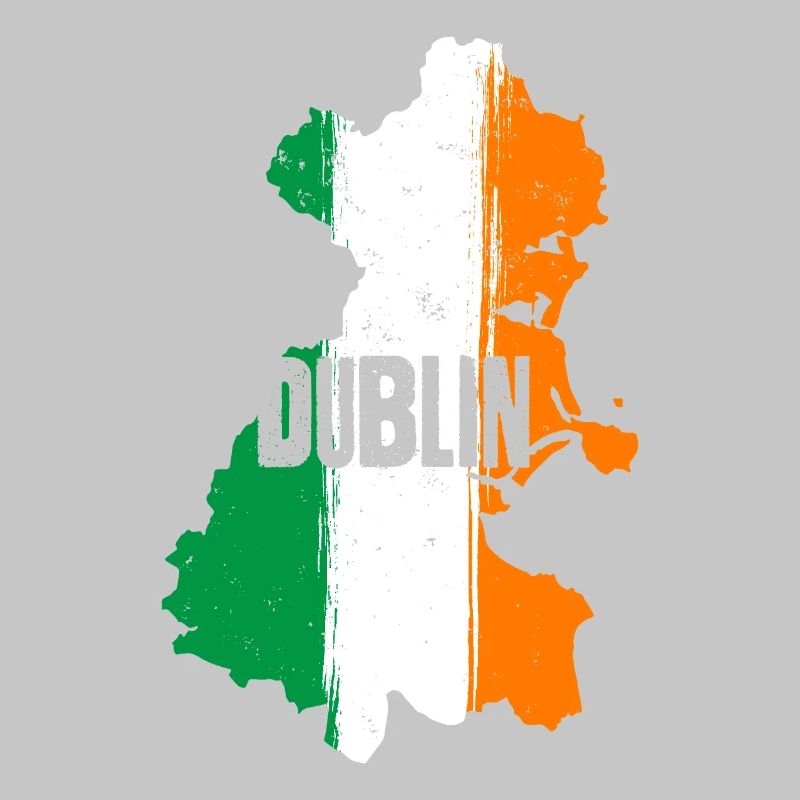 | du comté de Dublin, Irlande Contour de la carte du drapeau