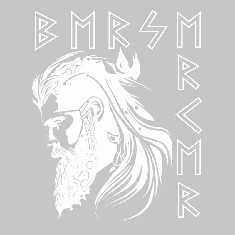 Viking head with rune frame