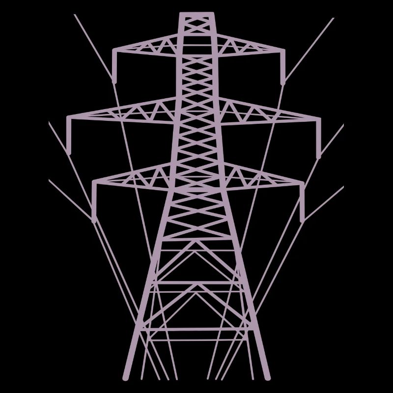 Weiße Strommast-Silhouette