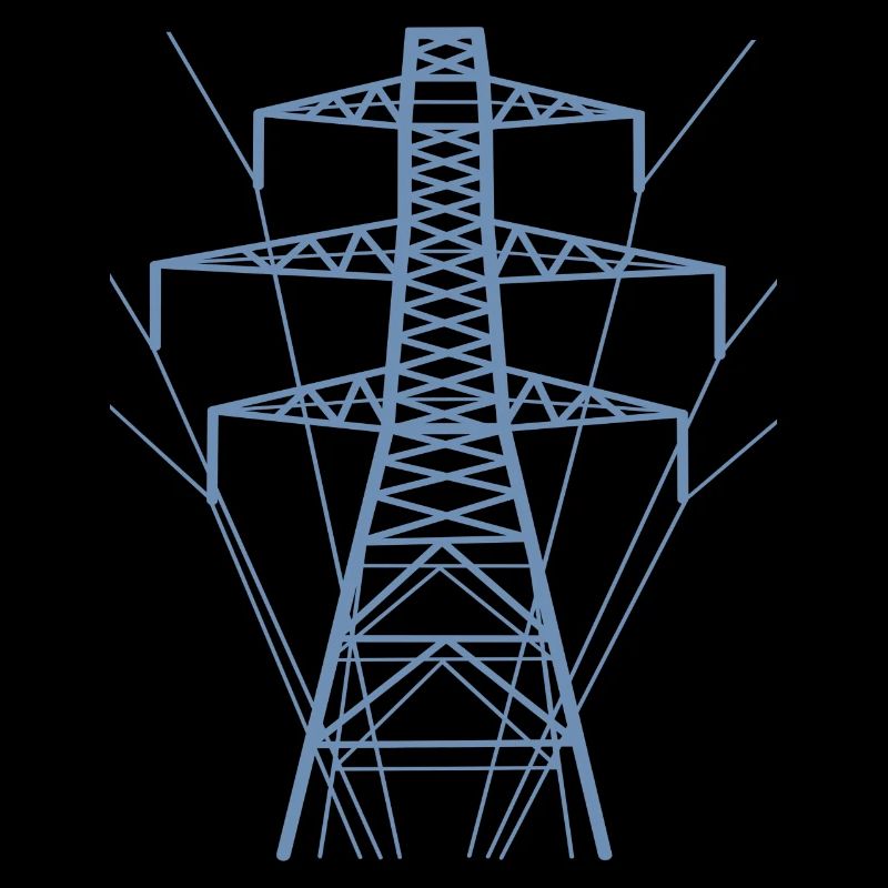 Weiße Strommast-Silhouette