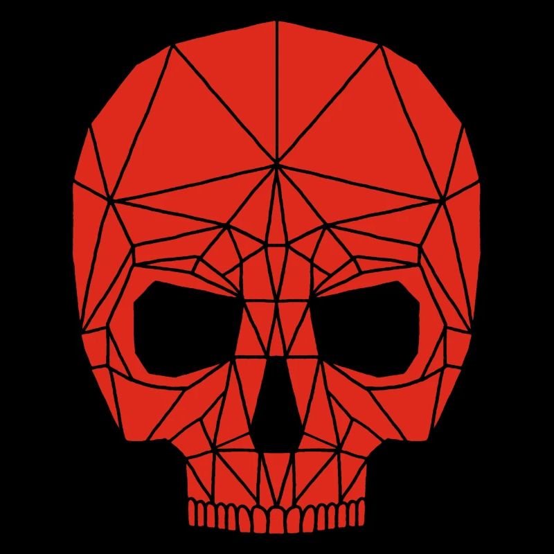 Roter Roboterschädel