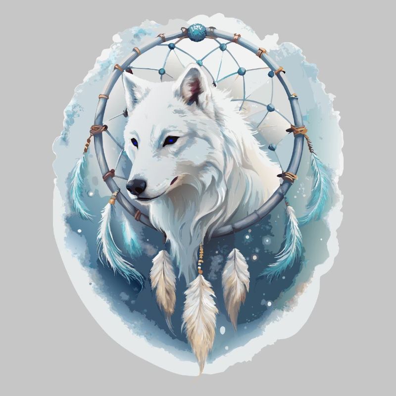 Wolf im Traumfänger - Mystisches Design.