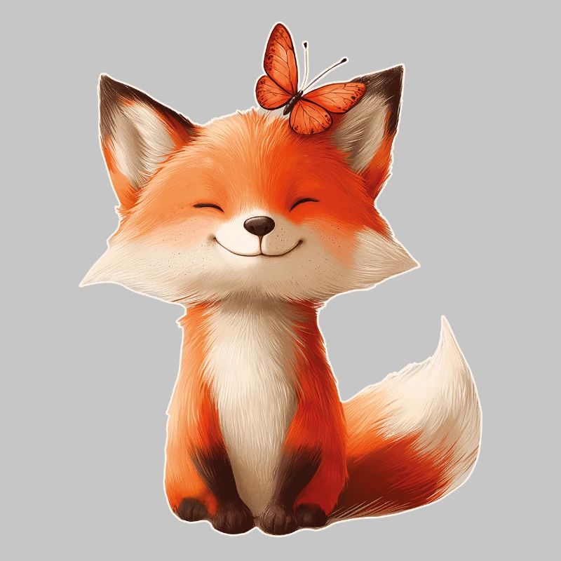 Fuchs mit Schmetterling