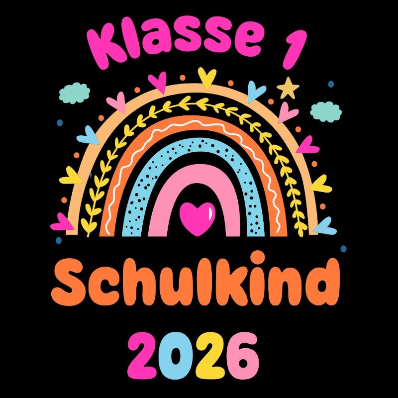 Klasse 1 Schulkind 2026 Regenbogen Einschulung