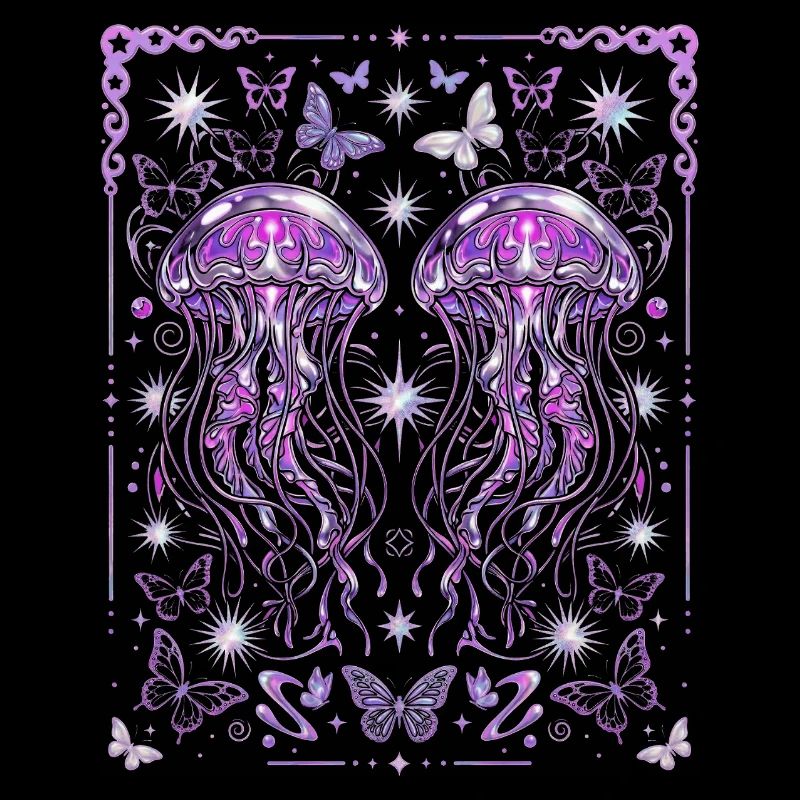 Graphique esthétique de méduse Y2K