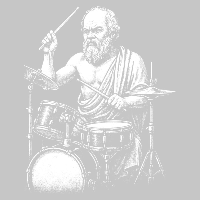 Ancient Greek Philosopher Socrates Drumming