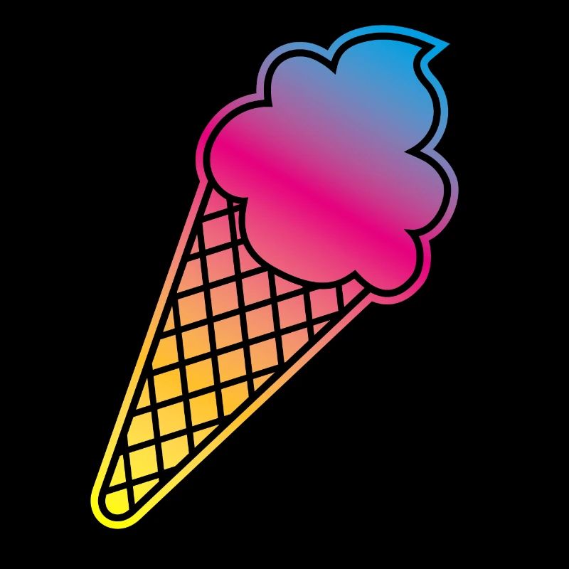 Ice Cream Frame Gradient Colorful Summer Ice Cream Cone Ice