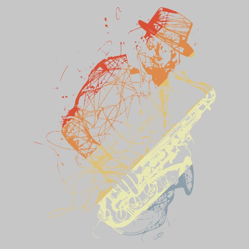 Dessin de saxophone rétro