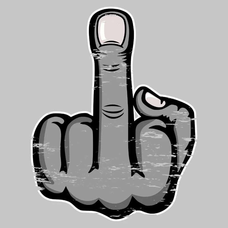 Middle Finger Stinky Finger Design Grey used