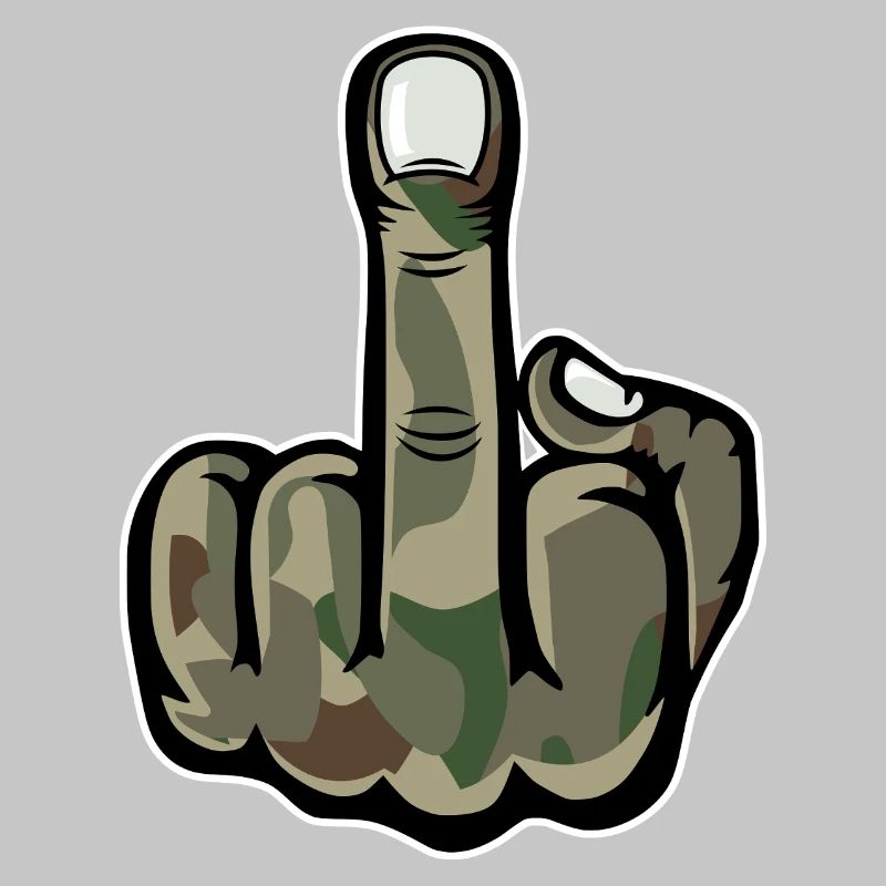 Mittelfinger Stinkefinger Design Armee