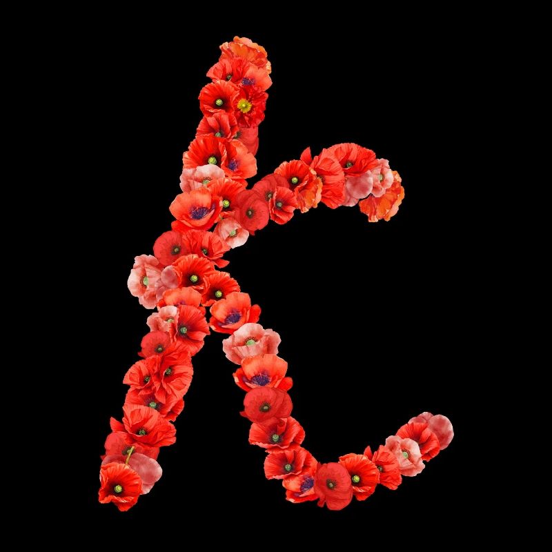 Initial K aus Mohnblumen