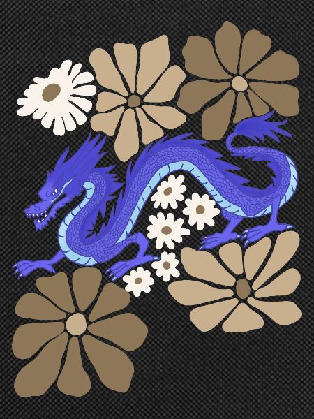 Blumenblauer Drache