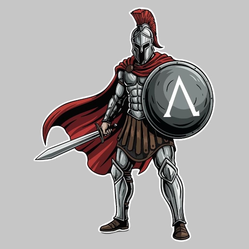 Hoplite Spartan Lambda Shield Sword Mascot