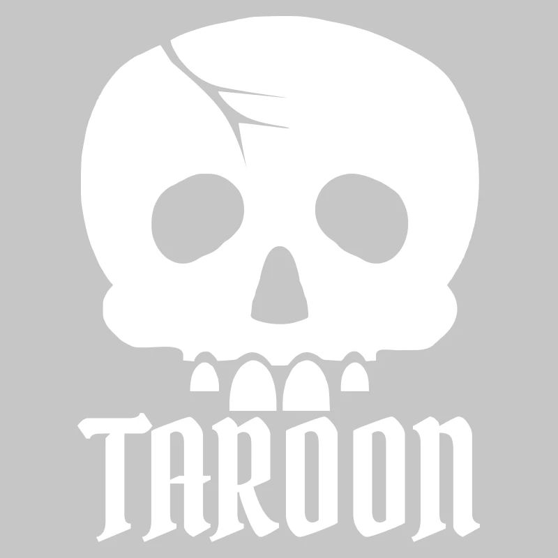 Taroon skull and lettering white