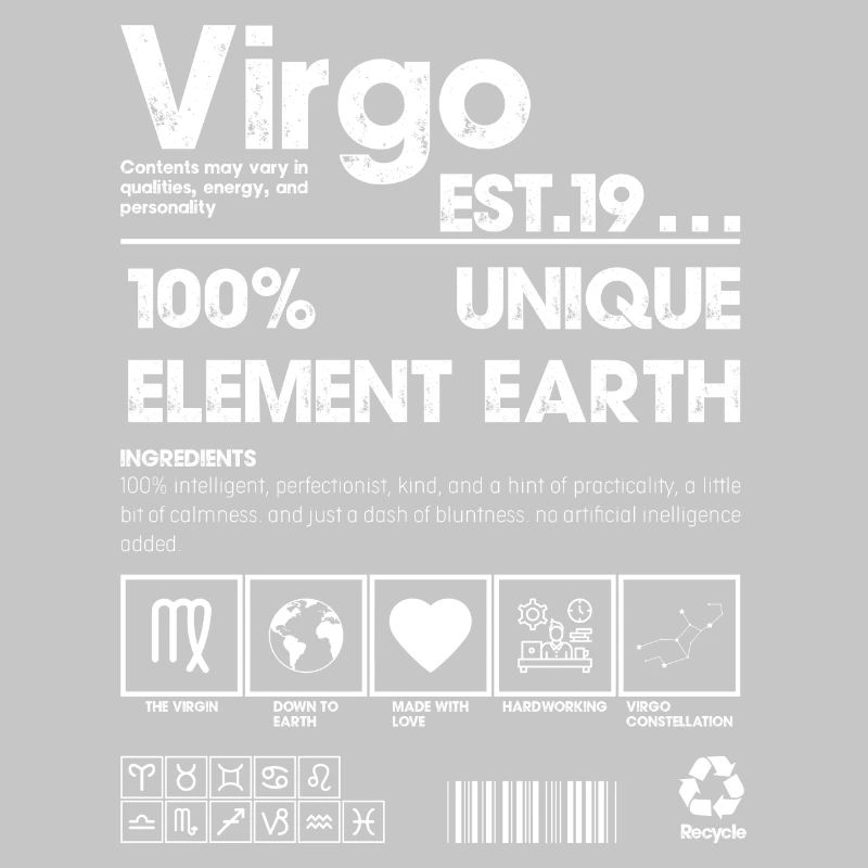 Jungfrau Erde Element 100% einzigartiges Logo