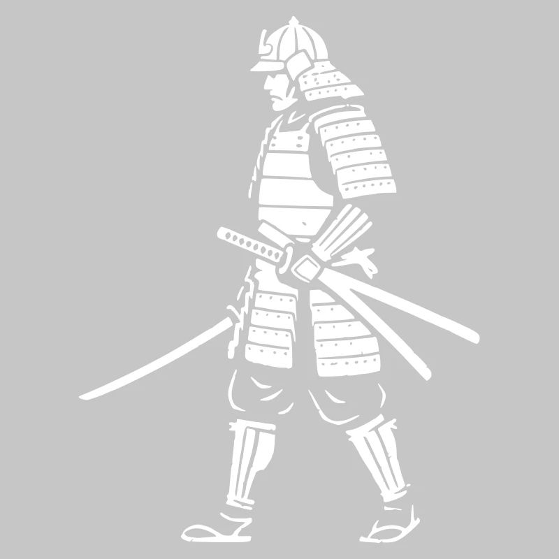 Samurai Warrior Walking Armor Vector