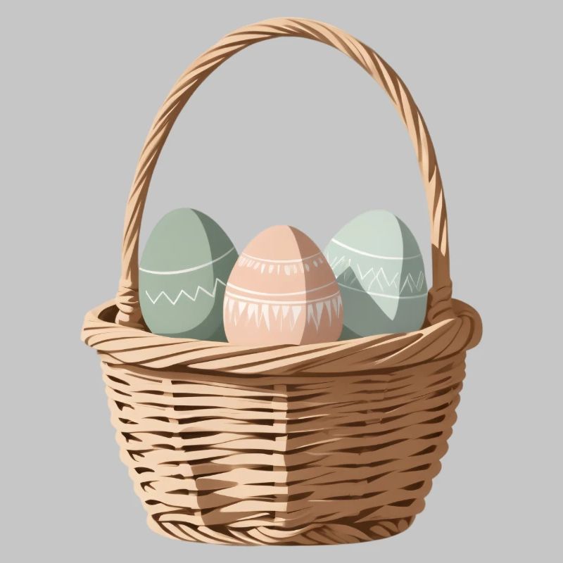 Pastel eggs in a basket