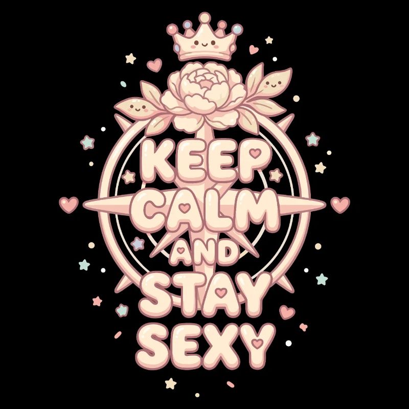 Reste calme Reste sexy : Un design pastel Kawaii mignon