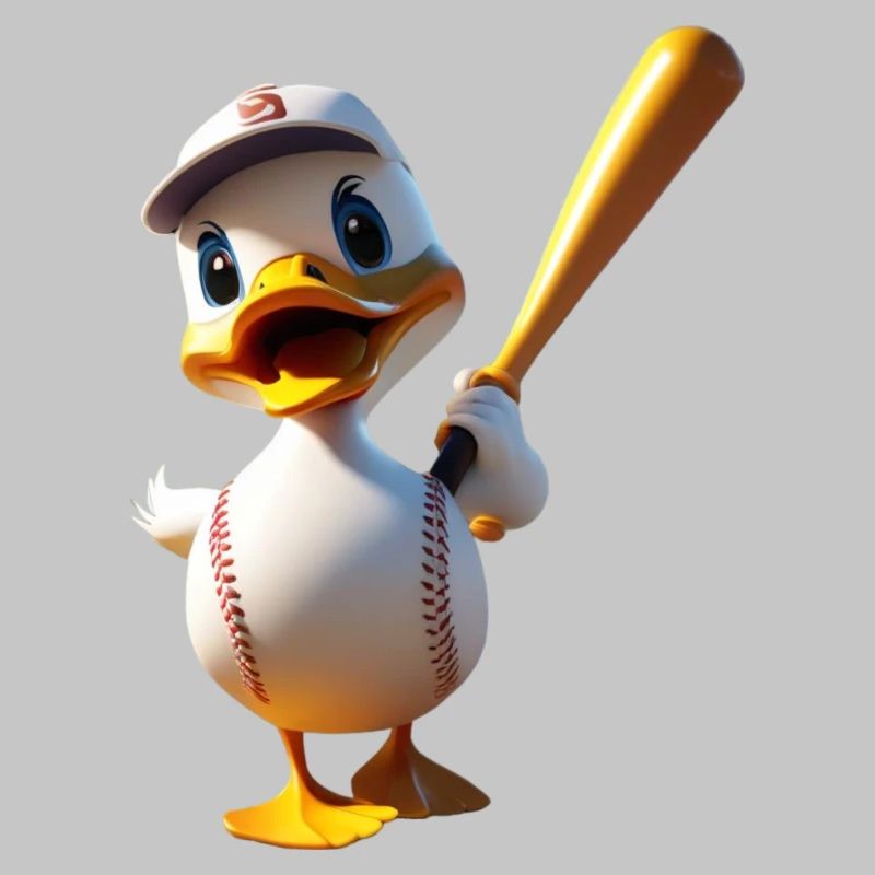 Dessin animé de baseball batteur de canard