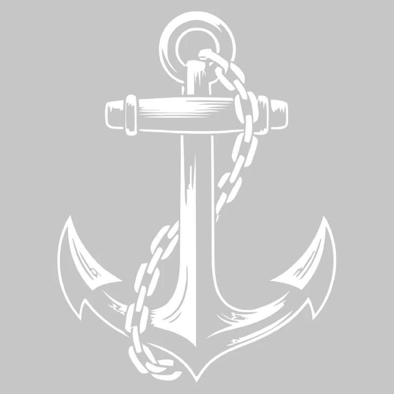 Robuster Schiffsanker mit Kette