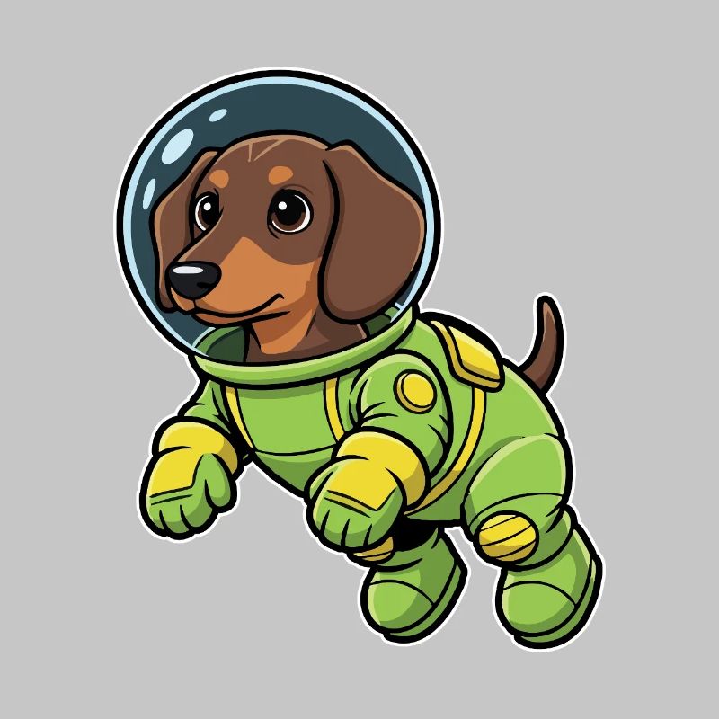 Chien Teckel Astronaute Espace Vert
