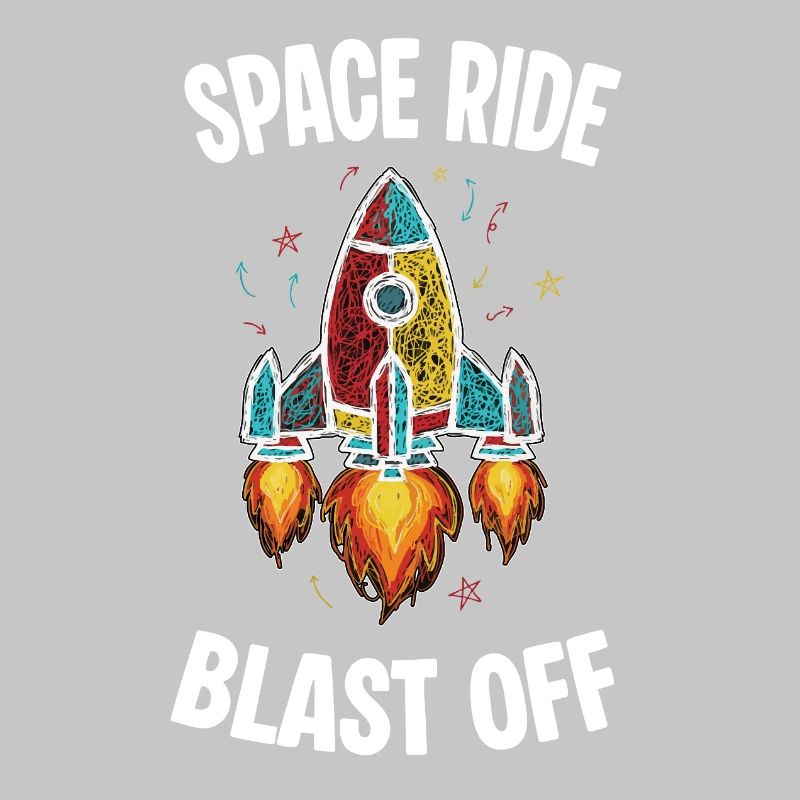 Space Rocket Retro Scribble Blast Off
