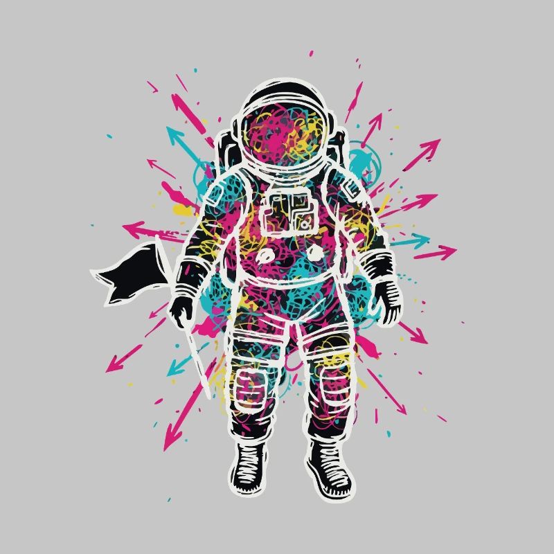 Space Astronaut Scribble Doodles Color