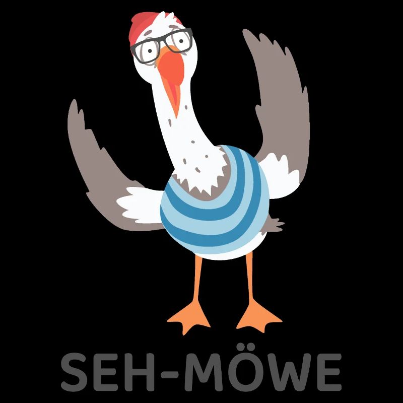 SEH-MÖWE – Dessin animé Mouette Drôle aux Lunettes
