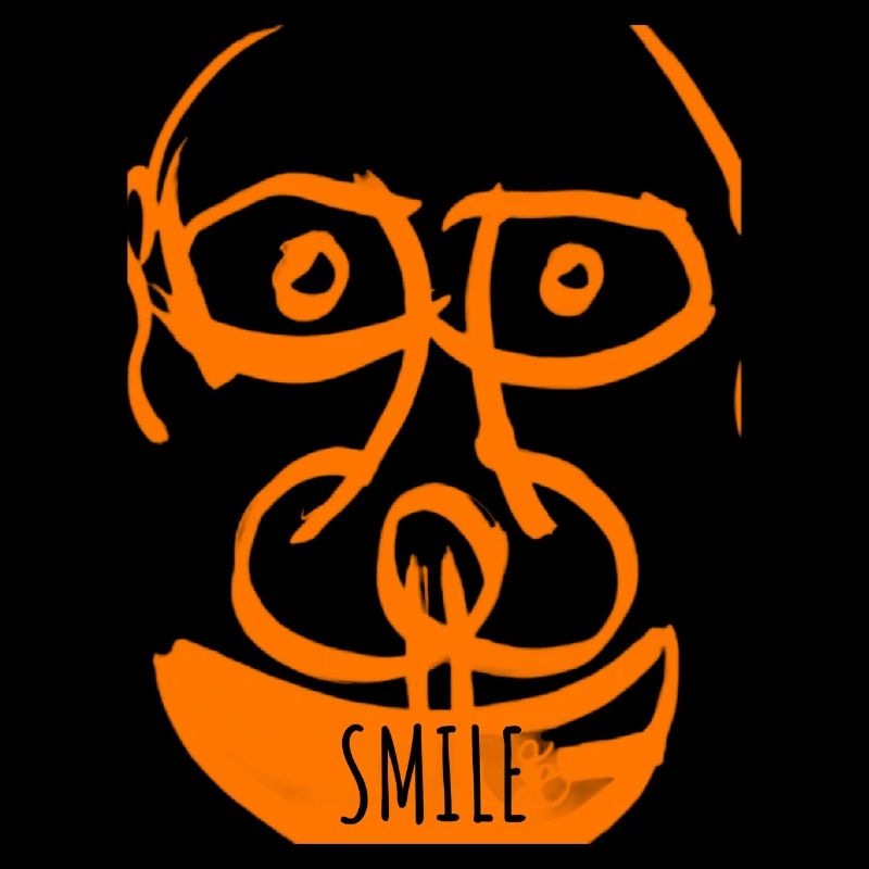 Oranges Doodle-Lächeln