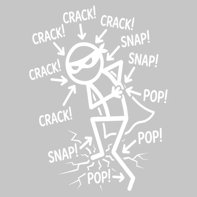 Crack Snap Pop Funny Ninja Joint Humor