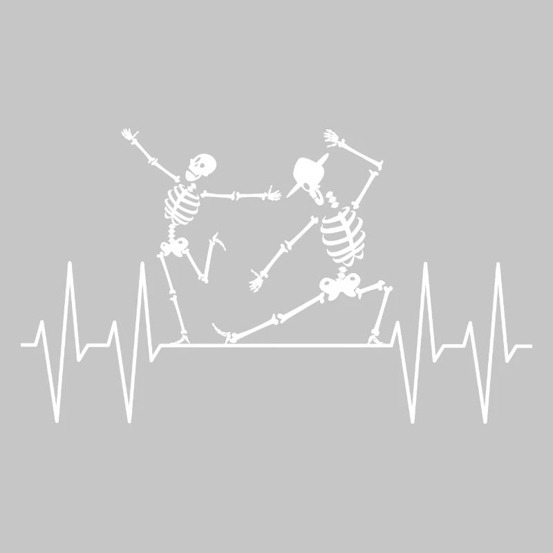 Dancing Skeleton Couple Illustration