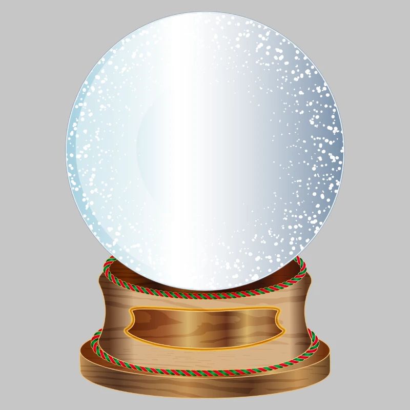 empty nostalgic snow globe to label