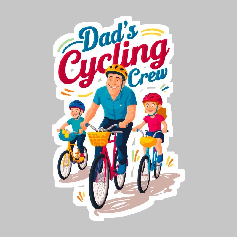 Dad's Cycling Crew Illustration