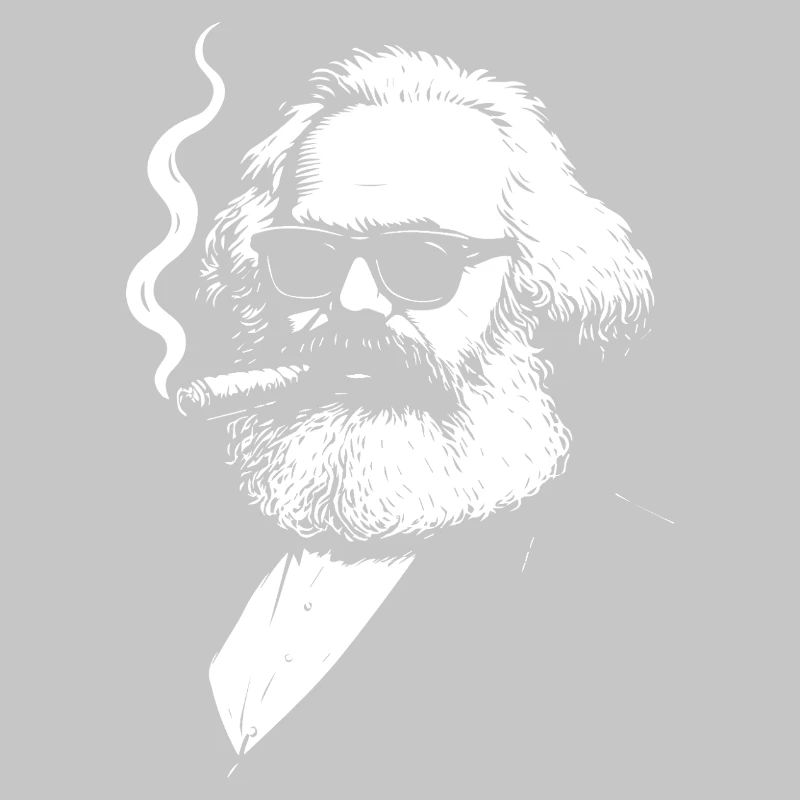 Bold  Karl Marx with Cigarette Illustration