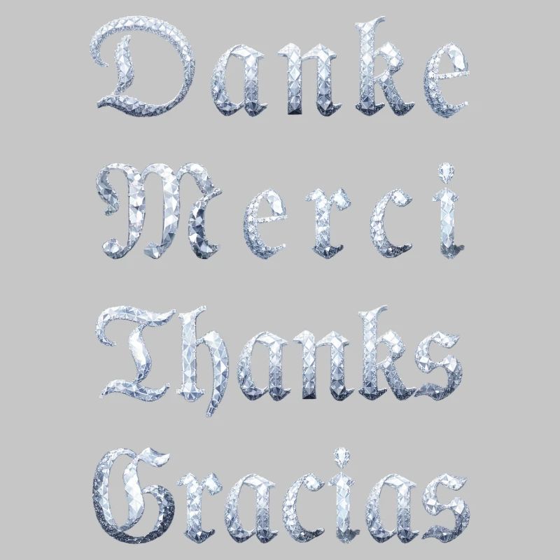 Multilinguale Dankesbotschaft Eiskristall