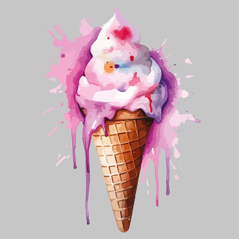 Gouttes de crème glacée à l’aquarelle