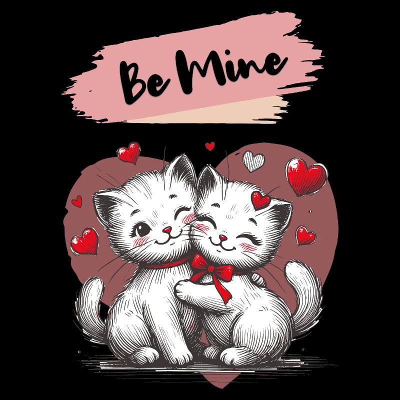 Be Mine Katzenkuscheln mit Herzen