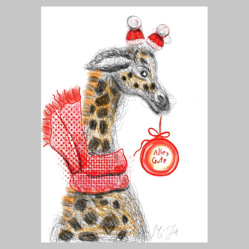 Fröhlicher Giraffe Weihnachtsgruß
