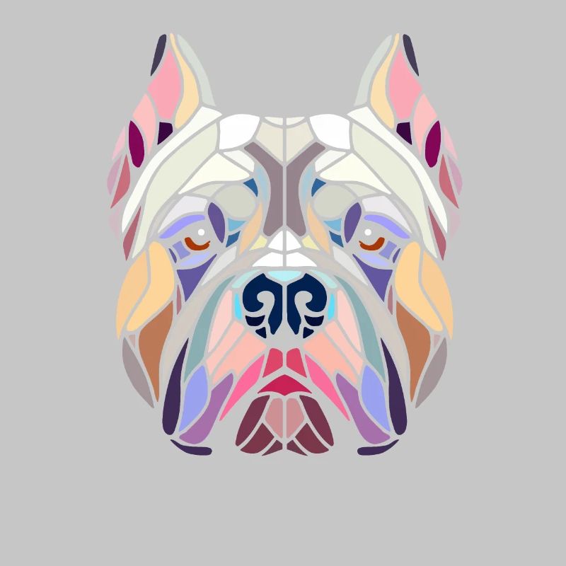 American bully geometric art, polygon head